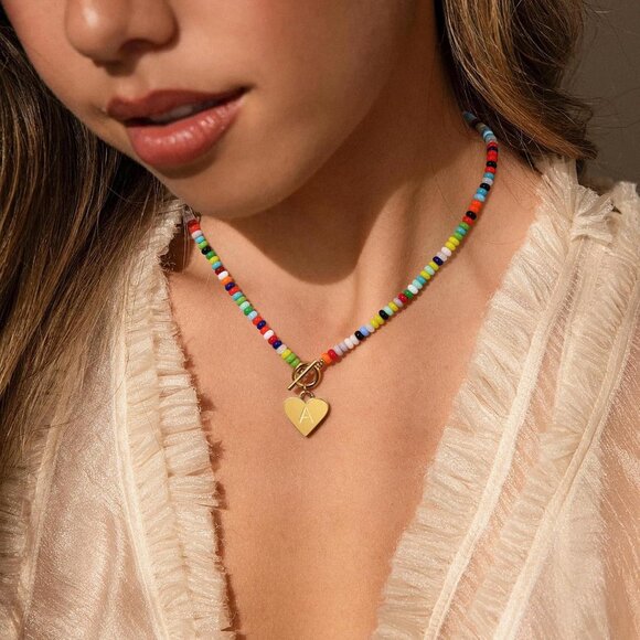 Charming A-Z Initial Gemstone Necklace - Perfect Gift for Sisters and Friends - Picture 6 of 8